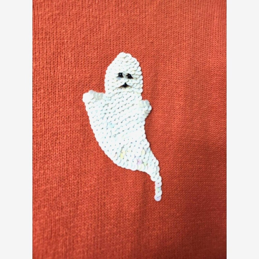 Quacker Factory Sequined Ghost Orange Linen Blend… - image 3